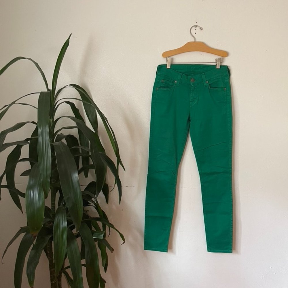 7 For All Mankind Green The Skinny Jeans